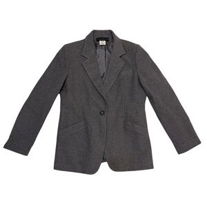 Harvé Benard Wool Blend Gray Blazer Jacket Size 14